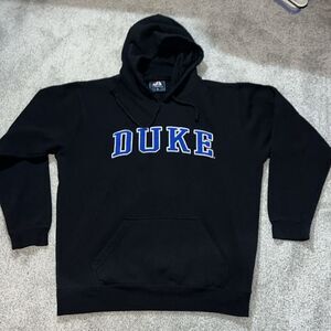 Mens (unisex) Black Sewn Letters Duke Blue Devils Hoodie Hooded sweatshirt L